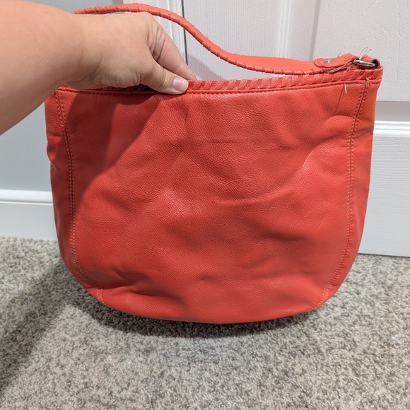Nine West Coral Orange Faux Leather Shoulder Bag - Picture 5 of 11